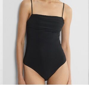 Aritzia Babaton Appoint bodysuit draped square neckline *cherry red* not black